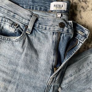 Pistola distressed straight leg boyfriend jean